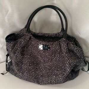 Kate Spade Stevie BlackWhite Baby Bag Travel Bag Changing Pad Purple Breast Pads